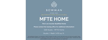An advertisement for a MFTE home located at 3801 Stone Way North Seattle, WA 98103.