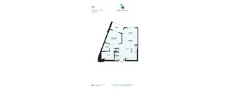 A5 floor plan for a 1 Bedroom / 1 Bath apartment sized 727 Sq. Ft.
