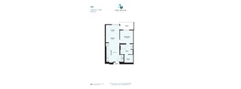 A6 floor plan for a 1 Bedroom / 1 Bath apartment.