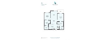A floor plan for a 2 bedroom/2 bath apartment at The Royce.