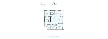 A floor plan for a 2 Bedroom / 2 Bath apartment at The Royce Park Place.
