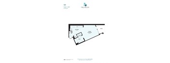A floor plan for a studio apartment at The Royce Park Place.