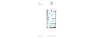 A floor plan for a studio apartment at The Royce Park Place.