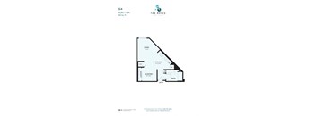 A floor plan for a studio apartment at The Royce Park Place.