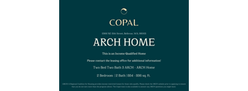 A poster advertising an income qualified home with the address and contact information.