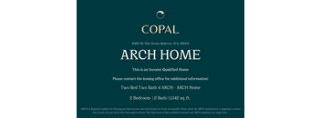 A poster advertising an income qualified home with the address and details of the property.