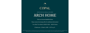 A poster advertising an income qualified home with the address of 1366 NE 18th Street, Bellevue, WA, 98005.