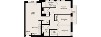 A black and white image of a house floor plan.