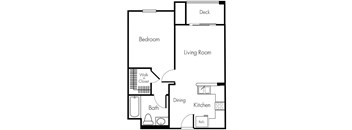 a floor plan of a house with a bedroom and a living room