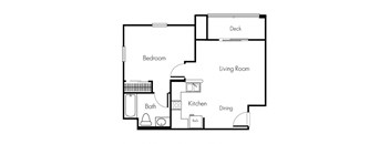 a floor plan of a house with a bedroom and a living room