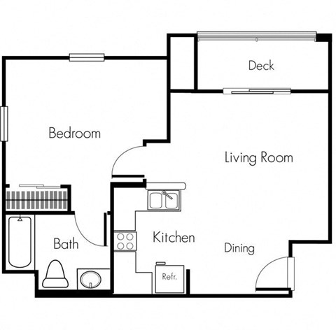 a floor plan of a house with a bedroom and a living room