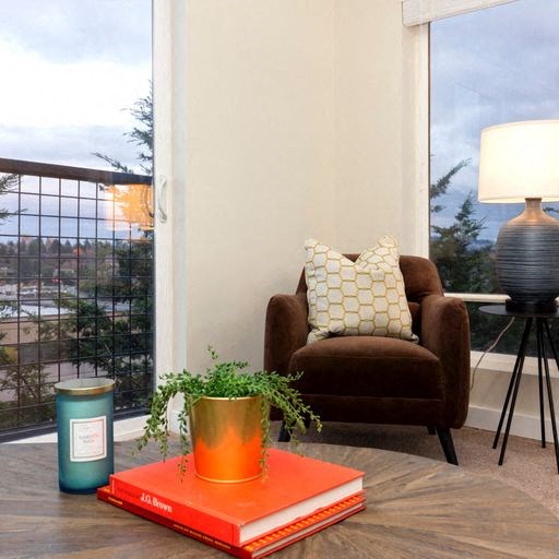 a living room with a coffee table and a chair a living room with a coffee table and a chair