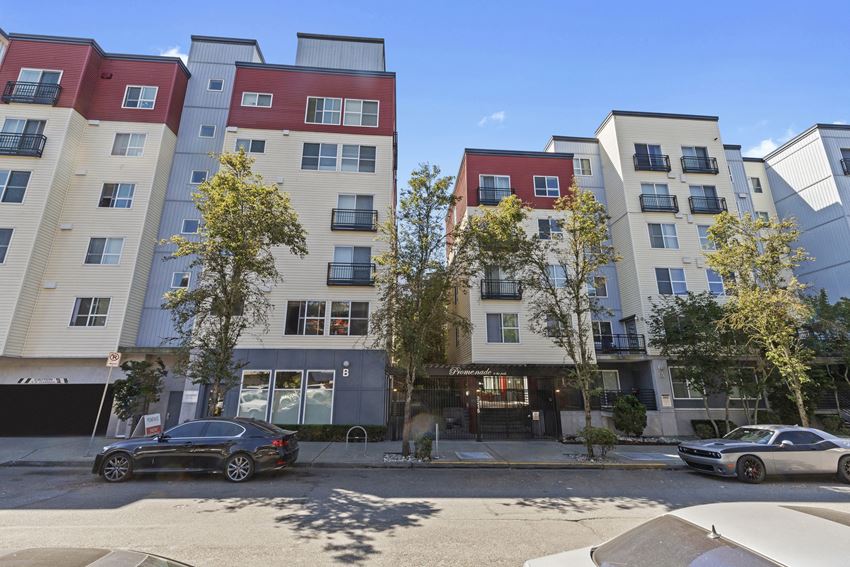 Property View from Across the Street on a Sunny Day Property View from Across the Street on a Sunny Day at Promenade at the Park Apartment Homes, Seattle - Photo Gallery