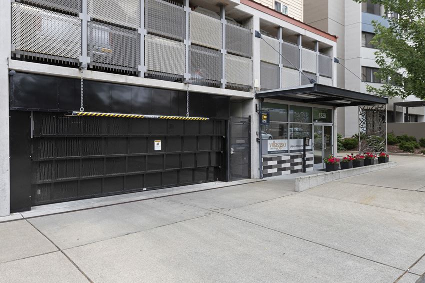Property Garage Door Leading to Underground Parking Property Garage Door Leading to Underground Parking at Villaggio Apartment Homes, Washington - Photo Gallery