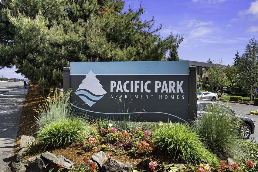 Pacific Park Apartment Homes Welcome Sign with Landscaping Plants Below Pacific Park Apartment Homes Welcome Sign with Landscaping Plants Below at Pacific Park Apartment Homes, Edmonds, WA - Photo Gallery