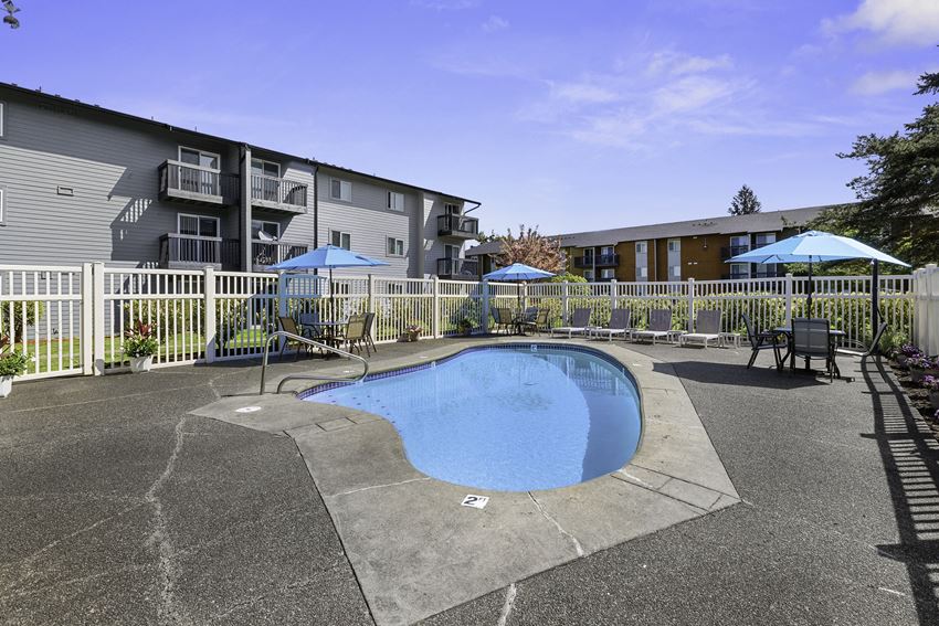 In-ground Sparkling Swimming Pool with Gated Entry In-ground Sparkling Swimming Pool with Gated Entry at Pacific Park Apartment Homes, Edmonds, 98026 - Photo Gallery