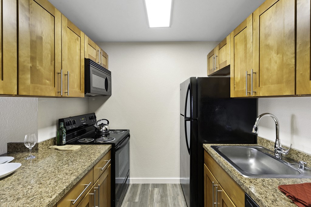 our apartments have a modern kitchen with stainless steel appliances