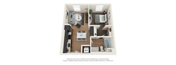 1x1A Floor Plan at Postmark Apartments, Shoreline Washington