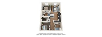 2x2MFTE Floor Plan at Postmark Apartments, Shoreline