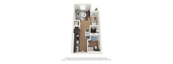 Studio MFTE Floor Plan at Postmark Apartments, Shoreline