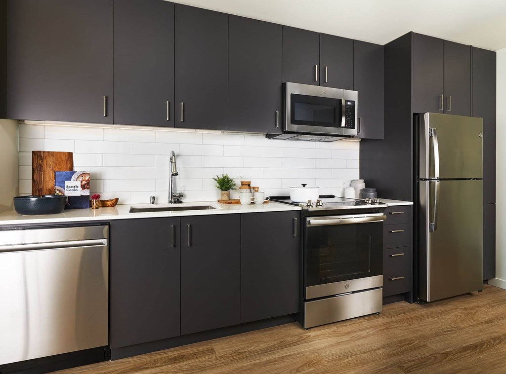 Stylish Kitchens at Postmark Apartments, Shoreline