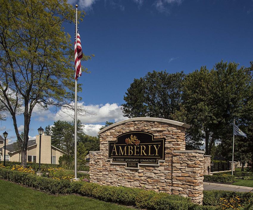 Property Signage at Amberly Apartments, Michigan - Photo Gallery 1
