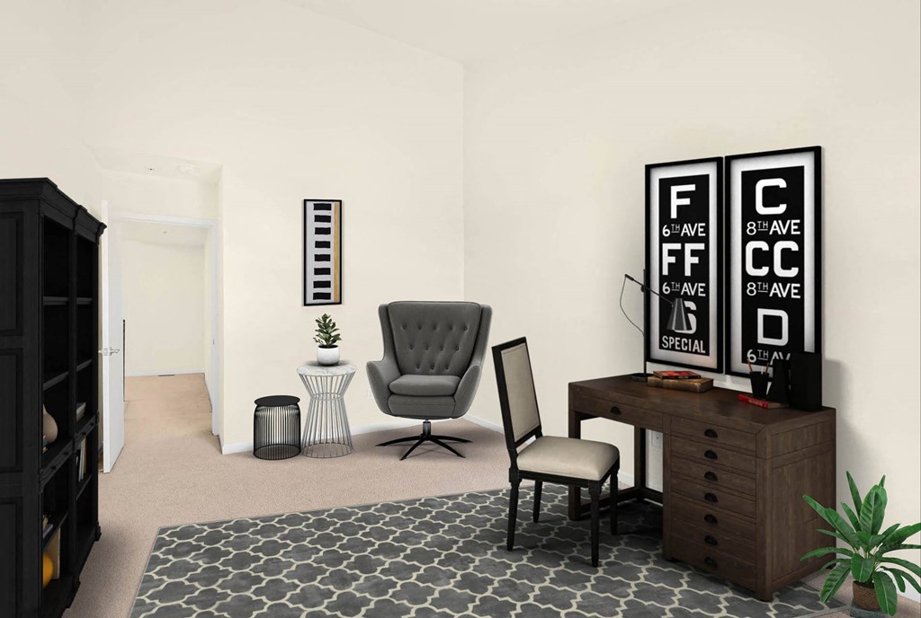 Staged Scene office at MainCentre, Northville, Michigan