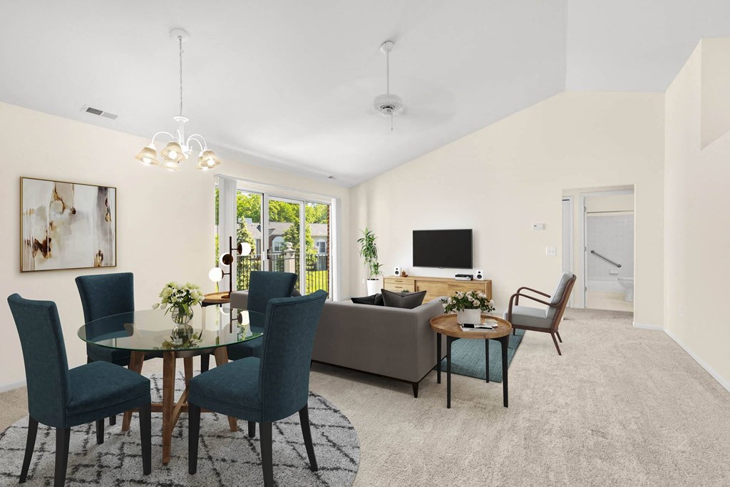 Dining Area With Living Room at Briarcliff Village, Commerce Township, Michigan