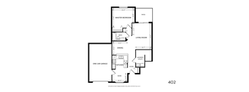 a floor plan of one cat orange  at Mainstreet Village, Michigan