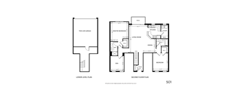 a floor plan of the lower level and the second floor  at Mainstreet Village, Michigan, 48375