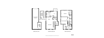 a floor plan of a home with three different floor plans at Mainstreet Village, Michigan, 48375