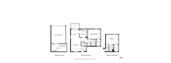 the lavender home floor plan first floor and second floor  at Mainstreet Village, Michigan, 48375