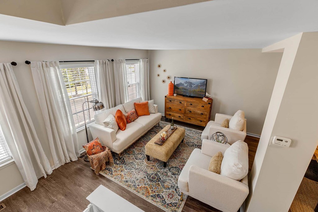Living Room Overview at Mainstreet Village, Novi