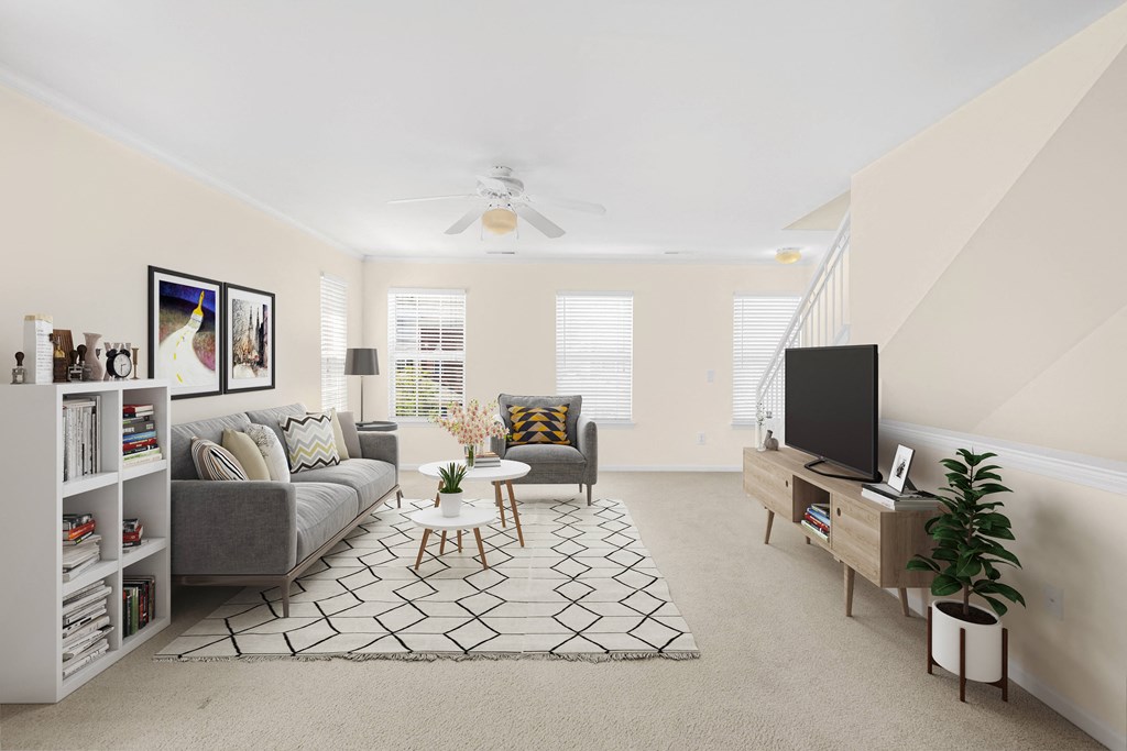 Living Room With TV at Mainstreet Village, Michigan