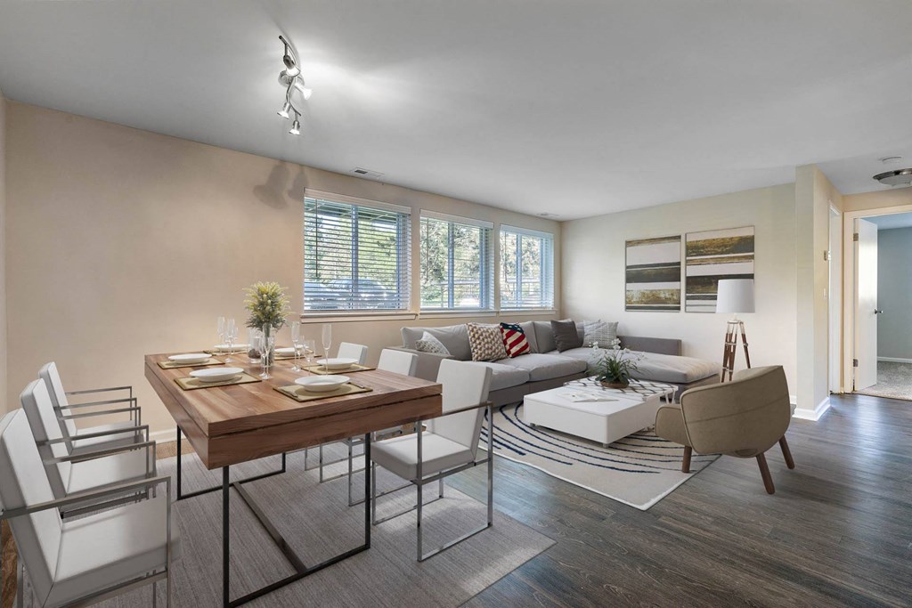 Dining Area With Living Room at Adams Creek, Michigan