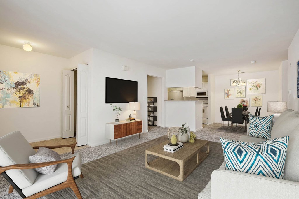 Living Room And Dining at Summit Creek, Canton