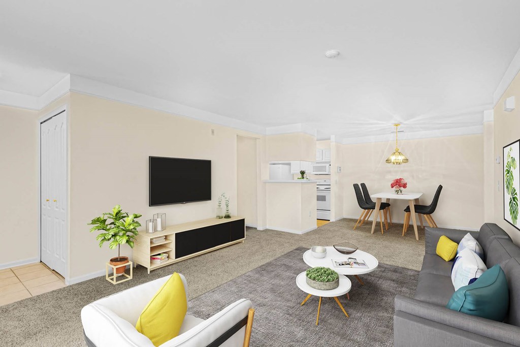 Living Room With Dining Area at Turnbury Park, Michigan, 48188