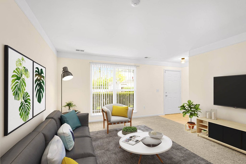 Living Room With TV at Turnbury Park, Canton, 48188