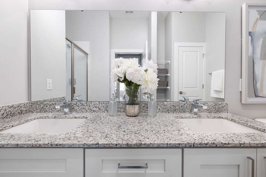 Primary Bathroom with Double Vanities at Griffin Weston, Cary