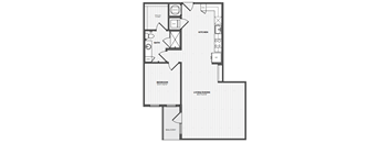 A black and white image of a floor plan for a home.