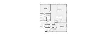 A black and white floor plan of a house with labeled rooms.