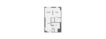 A black and white image of a floor plan for a home.