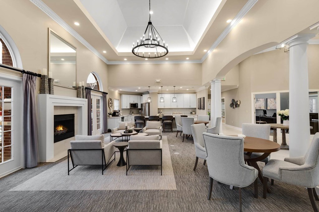 Clubhouse view from side at Mainstreet Village, Novi, Michigan