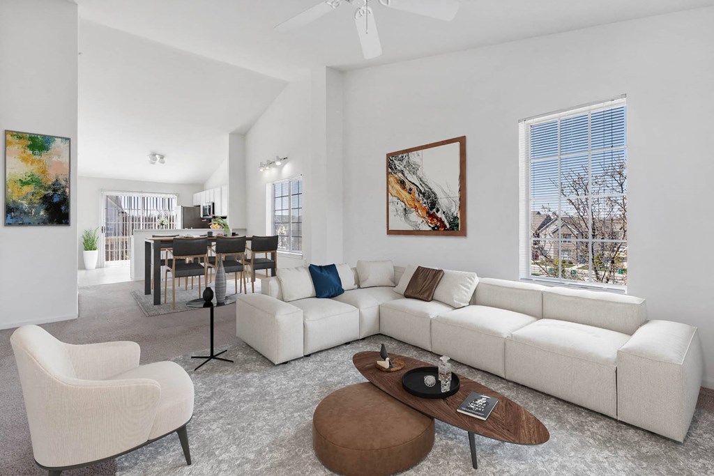 Modern Living Room at Brownstones, Novi, 48377