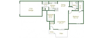 Baldwin Floor Plan at Cidermill Village, Michigan, 48307