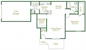 Baldwin Floor Plan at Cidermill Village, Michigan, 48307