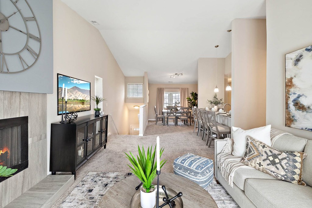 Living Room With Dining Area at Northridge, Rochester Hills, Michigan