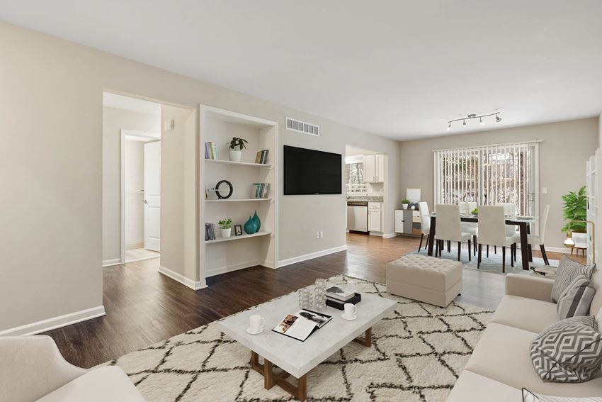 Living Room With Dining Area Living Room With Dining Area at Shorebrooke Townhomes, Michigan, 48375