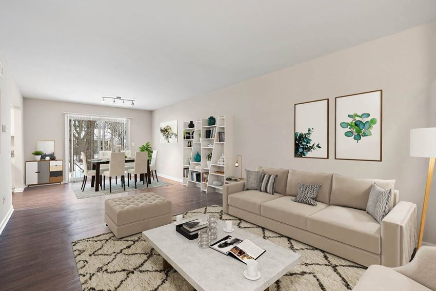 Modern Living Room Modern Living Room at Shorebrooke Townhomes, Michigan