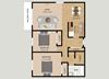 Two Bedroom One Bathroom Floor Plan at Westmore